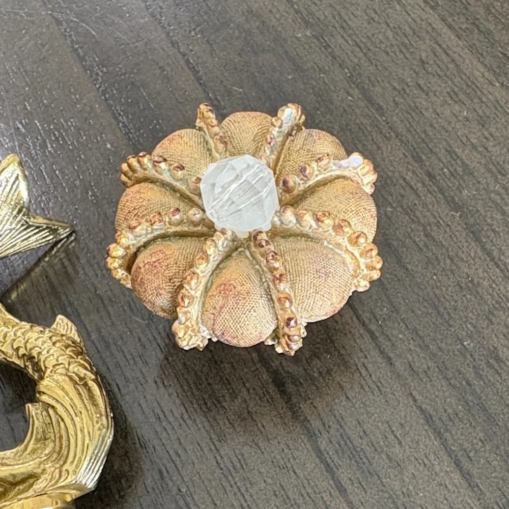 Gold Decorative Wall Hook Finials - Set of 5